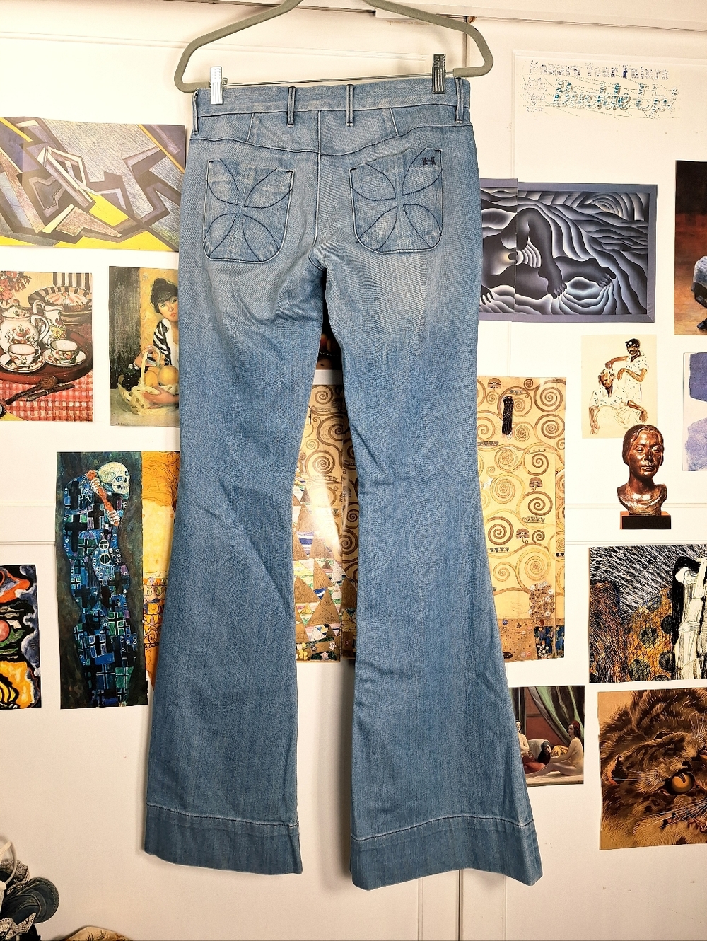Habitual Low Rise Denim Hannah Flare Jeans Size 27 Fits 31x35 Light Wash Hippie - Picture 2 of 5
